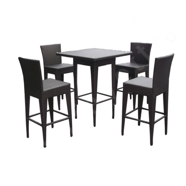 5 Piece Wicker Bar Set Bar Bistro Patio Set