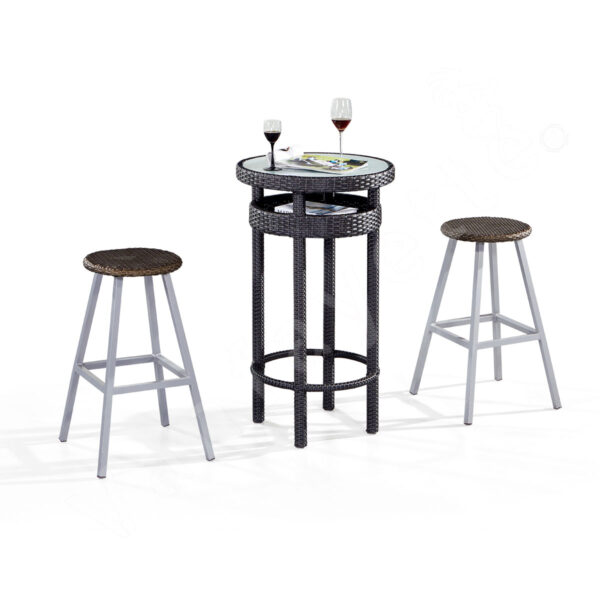 3 Piece Wicker Bar Set