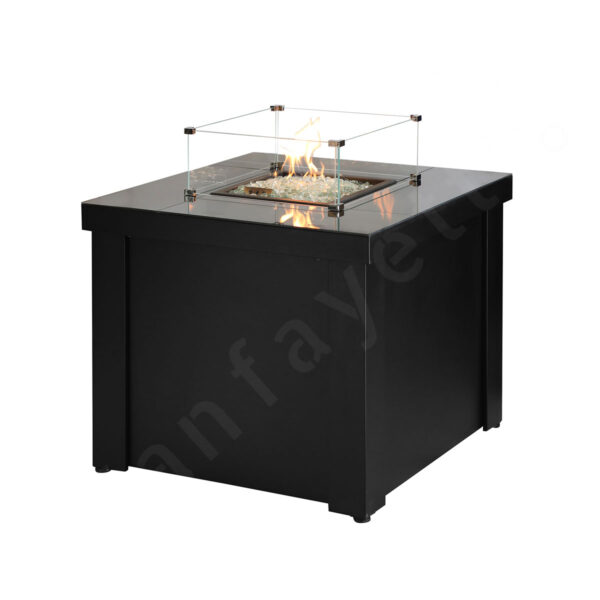 Black Outdoor Gas Fire Pit
