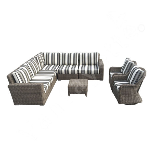 8 Seater Corner Garden Sofa Dark Grey Outdoor Corner Sofa