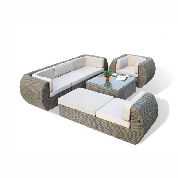 5 Seater Rattan Sofa Set 7 Piece Outdoor Setting