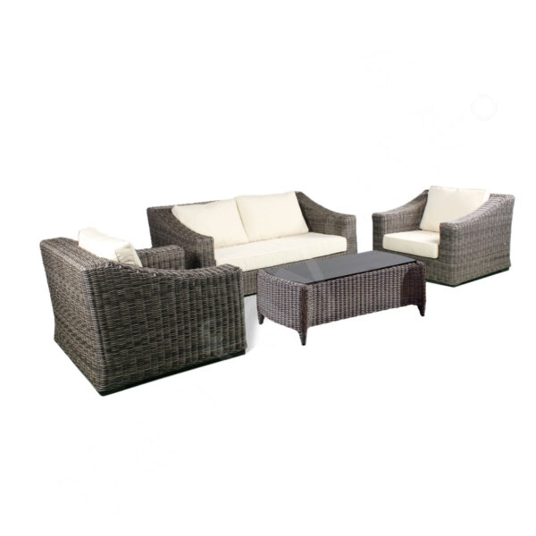 4 Piece Rattan Sofa Set With Cushions