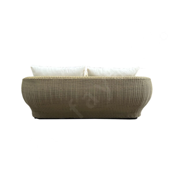2 Person Outdoor Couch – Elegant Rattan 2 Person Loveseat with Curved Back for Garden Hospitality Spaces - Image 2