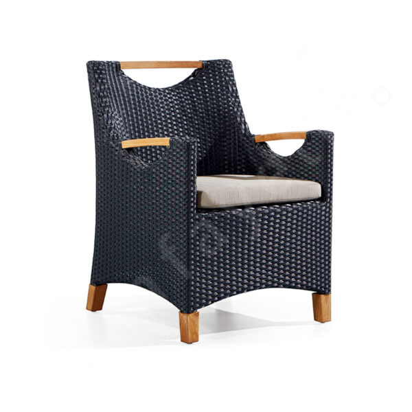 Black And Wood Outdoor Dining Set
