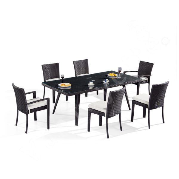 Black Outdoor Dining Set For 6