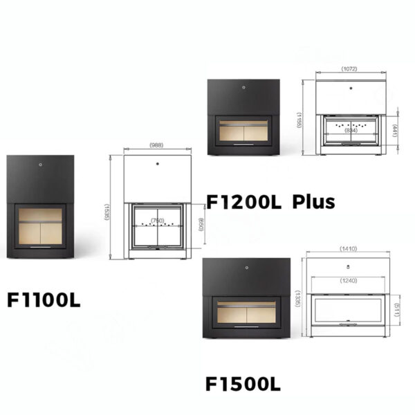 big wood burning stove size