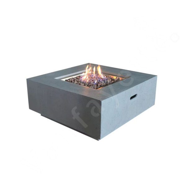 Stylish Black Concrete Propane Fire Pit – 60000 BTU Propane Fire Pit for Outdoor Seating Areas - Image 2
