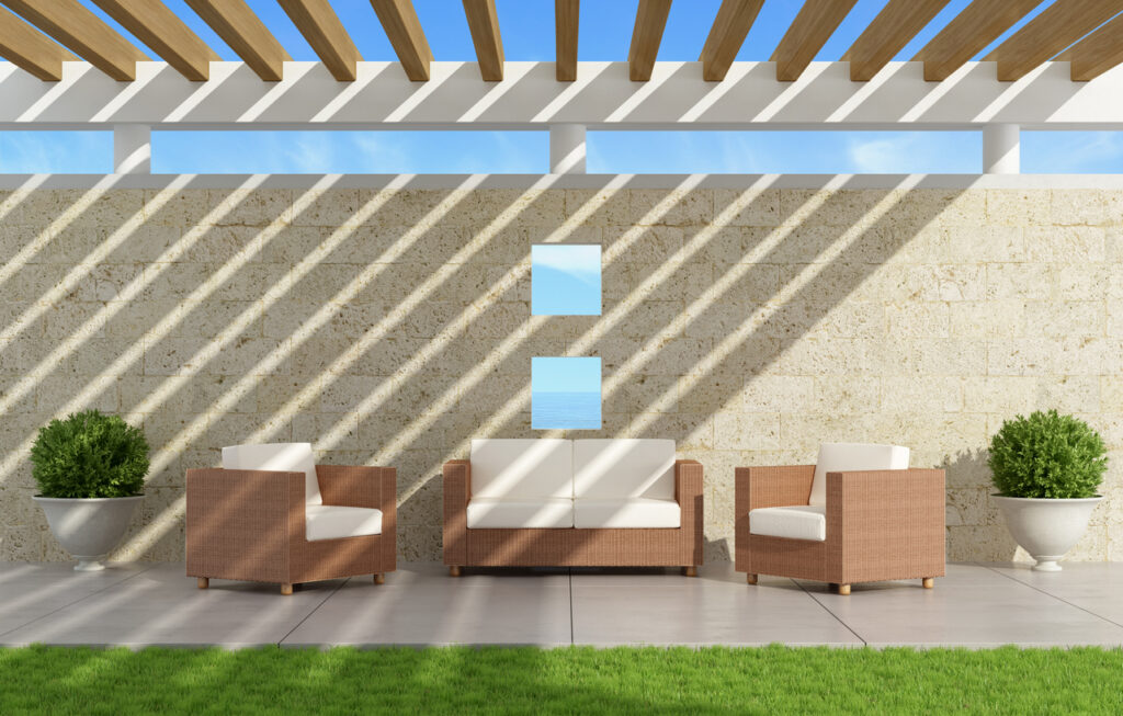 outdoor sofa selection teak aluminum PE rattan plastic wood with cushions