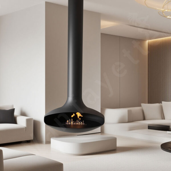 Hanging Log Burner & Hanging Wood Burning Stove with Classic UFO Design - Image 4