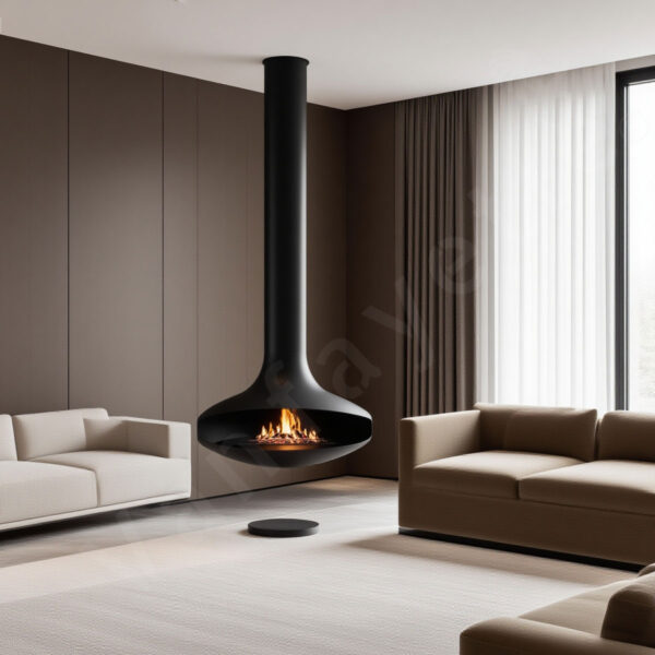 Hanging Log Burner & Hanging Wood Burning Stove with Classic UFO Design - Image 2