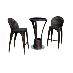 3 Piece Wicker Patio Bar Set Bar Height Patio Set For 2