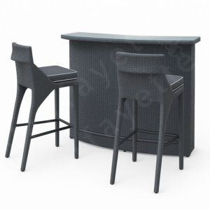 Trendy Bar Height 3 Piece Patio Set – 3 Piece Pub Table Set Outdoor Inspired by Modern Tuxedo Design