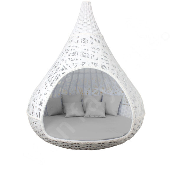 Hanging Day Bed Outdoor – Nest-Inspired 2 Person Woven Rattan Lounger