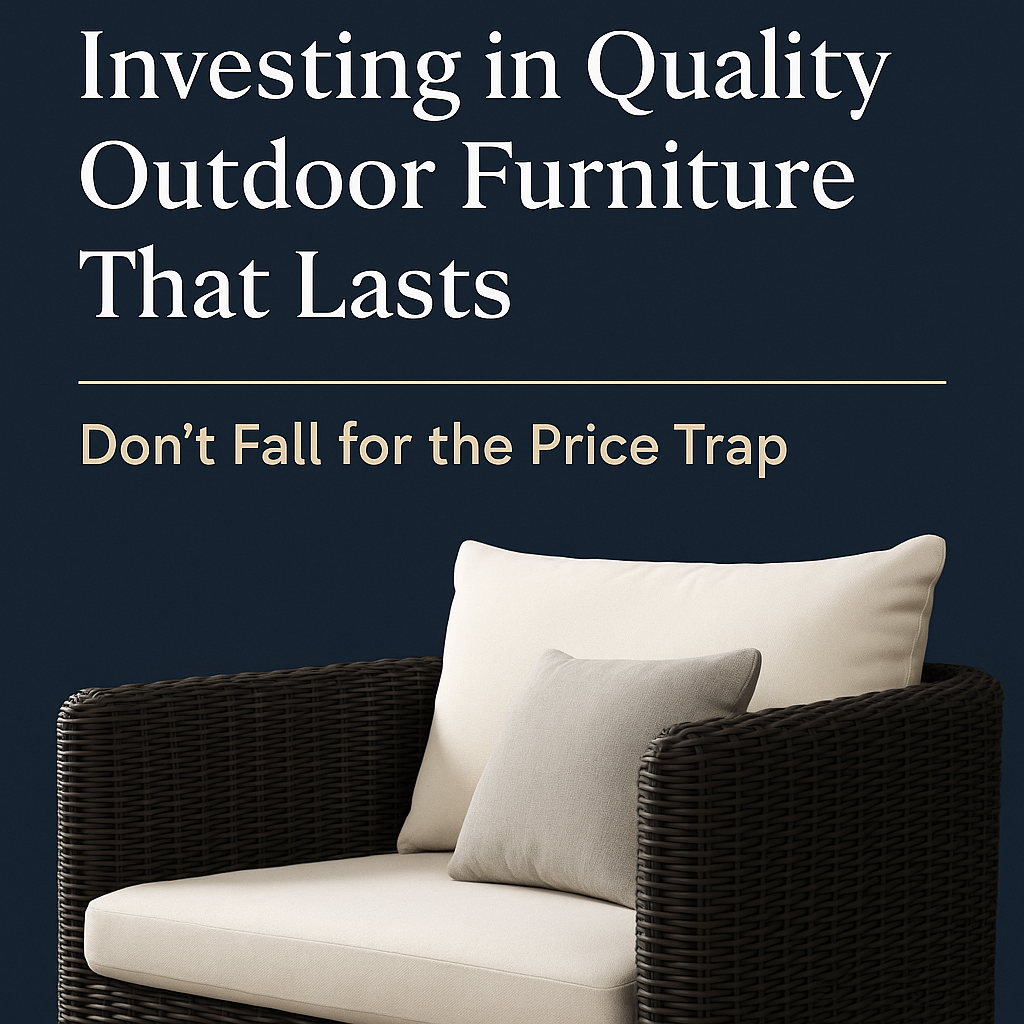 Premium outdoor dining set by CG Outdoor Furniture under sunset lighting