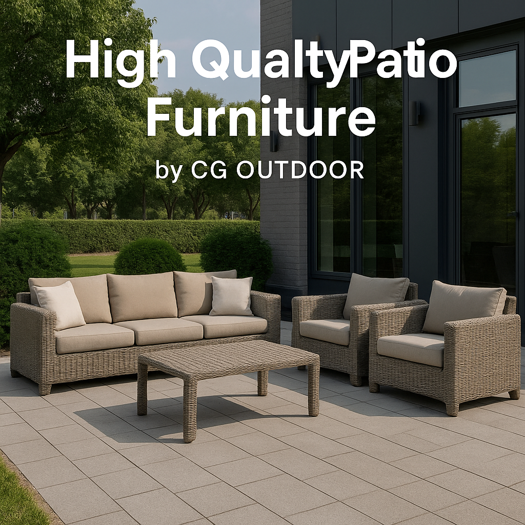 High quality patio furniture in a commercial outdoor space by CG OUTDOOR