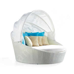 Adjustable Daybed – Handwoven Balinese Daybed with Foldable Canopy for Outdoor Comfort