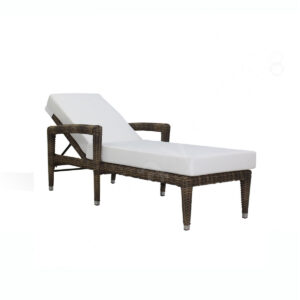 Brown Wicker Chaise Lounge