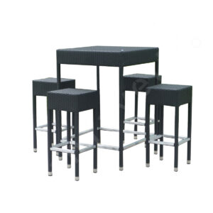 Classic Balcony Bar Table And Stools – Elegant Bar Bistro Table Set for Outdoor Commercial Spaces