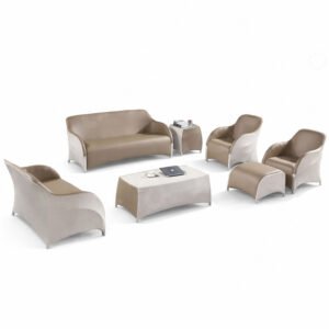 Luxury sofa set featuring fully upholstered interior and exterior, crafted with indoor sofa techniques for enhanced comfort and a refined, elegant appearance.