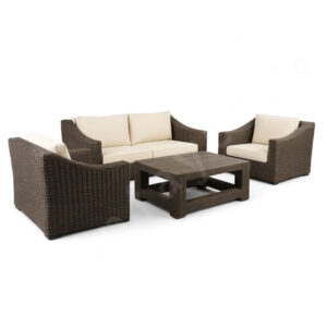 4 Piece Rattan Sofa Set With Cushions – Elegant 4 Piece Rattan Garden Furniture for Hotels