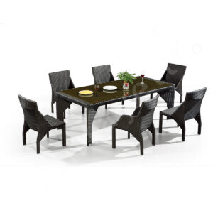 Black Garden Table And Chairs – 6 Person Garden Table And Chairs Set with Elegant Tailored Design