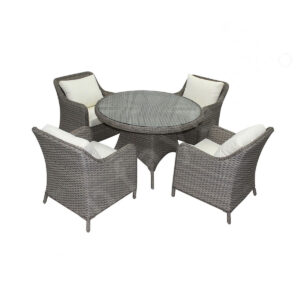 4 Chair Outdoor Table Set 4 Seater Round Garden Table And Chairs
