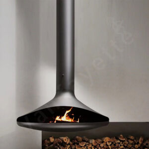 Suspended Fireplace Indoor – Modern Hanging Wood Burner with 10kW Heat Output