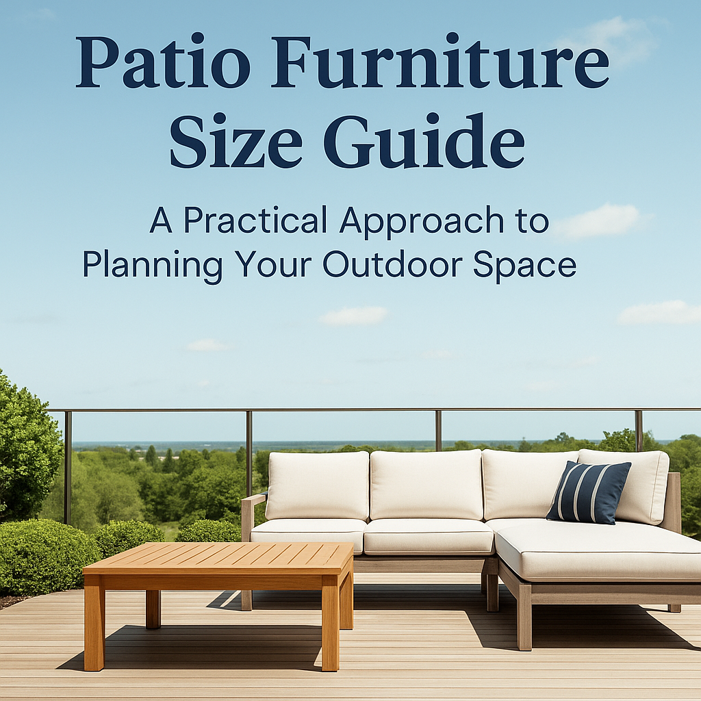 Overhead view of a well-planned patio layout with sectional seating and a dining area