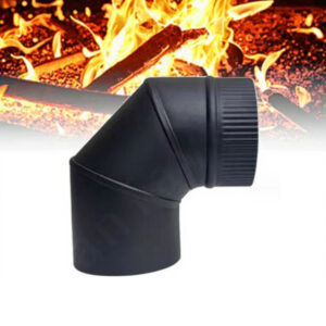 90 degree flue pipe elbow for wood burning fireplace, durable high temperature resistant stainless steel chimney connector