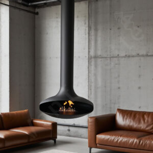 Hanging Suspended Large Central Gas Fireplace