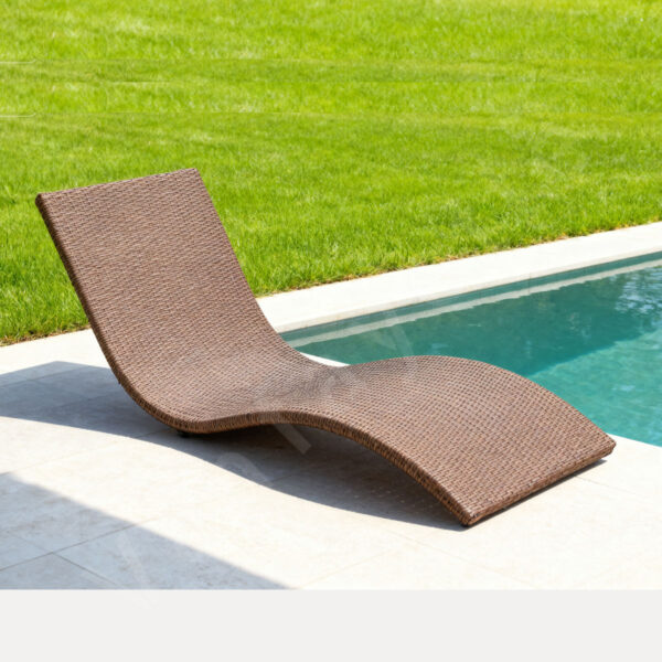 Beach Chaise Lounge Outdoor Curved Chaise Lounge - Image 2