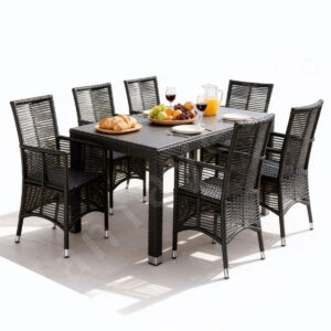 Black Garden Dining Set Black Rattan Garden Chairs