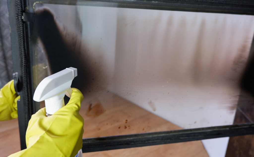 Cleaning Fireplace Glass for Clear View Indoor fireplace maintenance tips – cleaning soot from fireplace glass panel