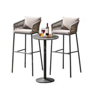 3 Piece Bar Height Patio Set Bar Bistro Set