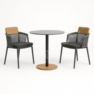 Rope Bistro Set 2 Chair Patio Set With Table