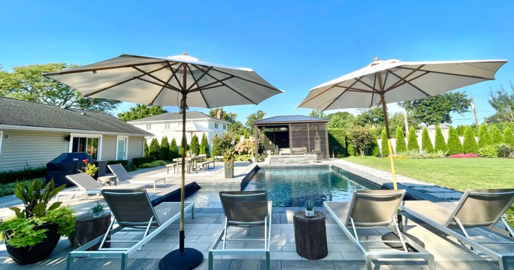 Outdoor Daybed lounge and unbrella