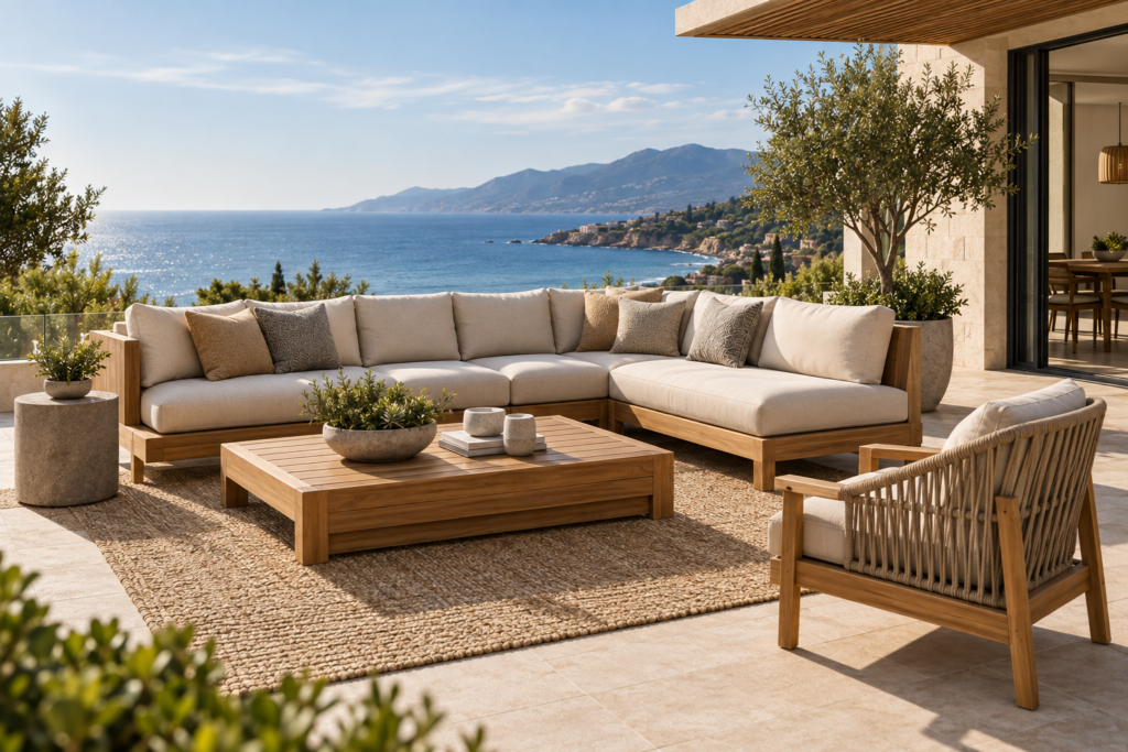 Custom outdoor furniture project illustrating professional furniture sourcing and specification