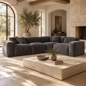 Cole IS19031 charcoal gray cat-scratch-resistant performance fabric L-shaped sectional sofa