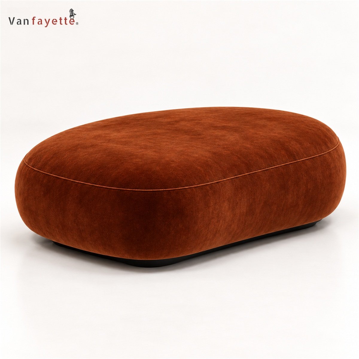 Grant ISF00146 rust-red velvet companion ottoman front view