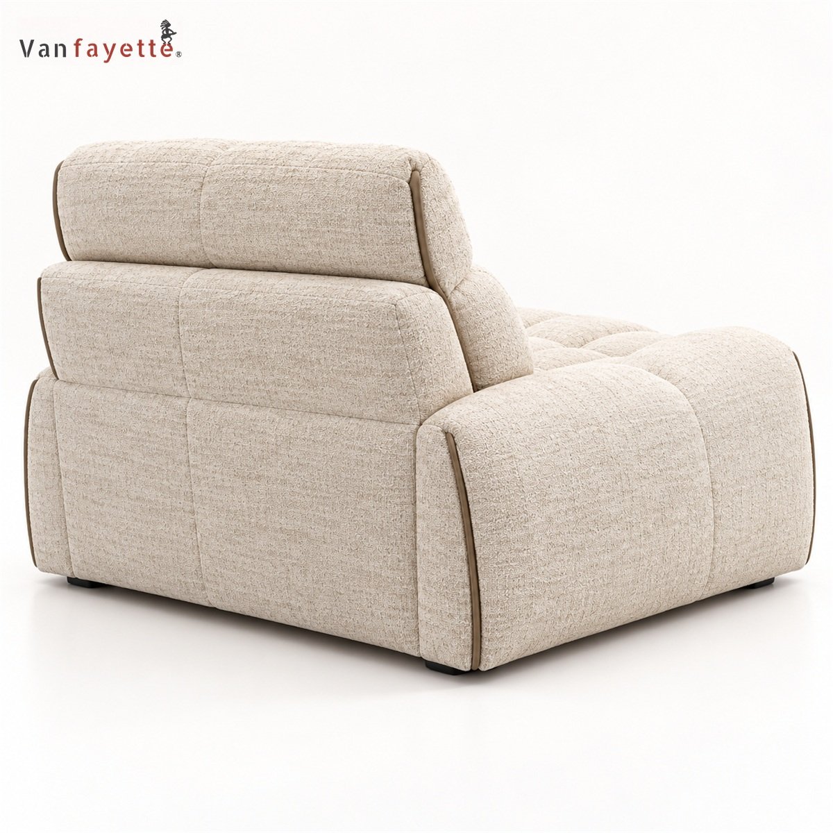 Felix ISF00156 cream cotton-linen coordinating armchair rear view