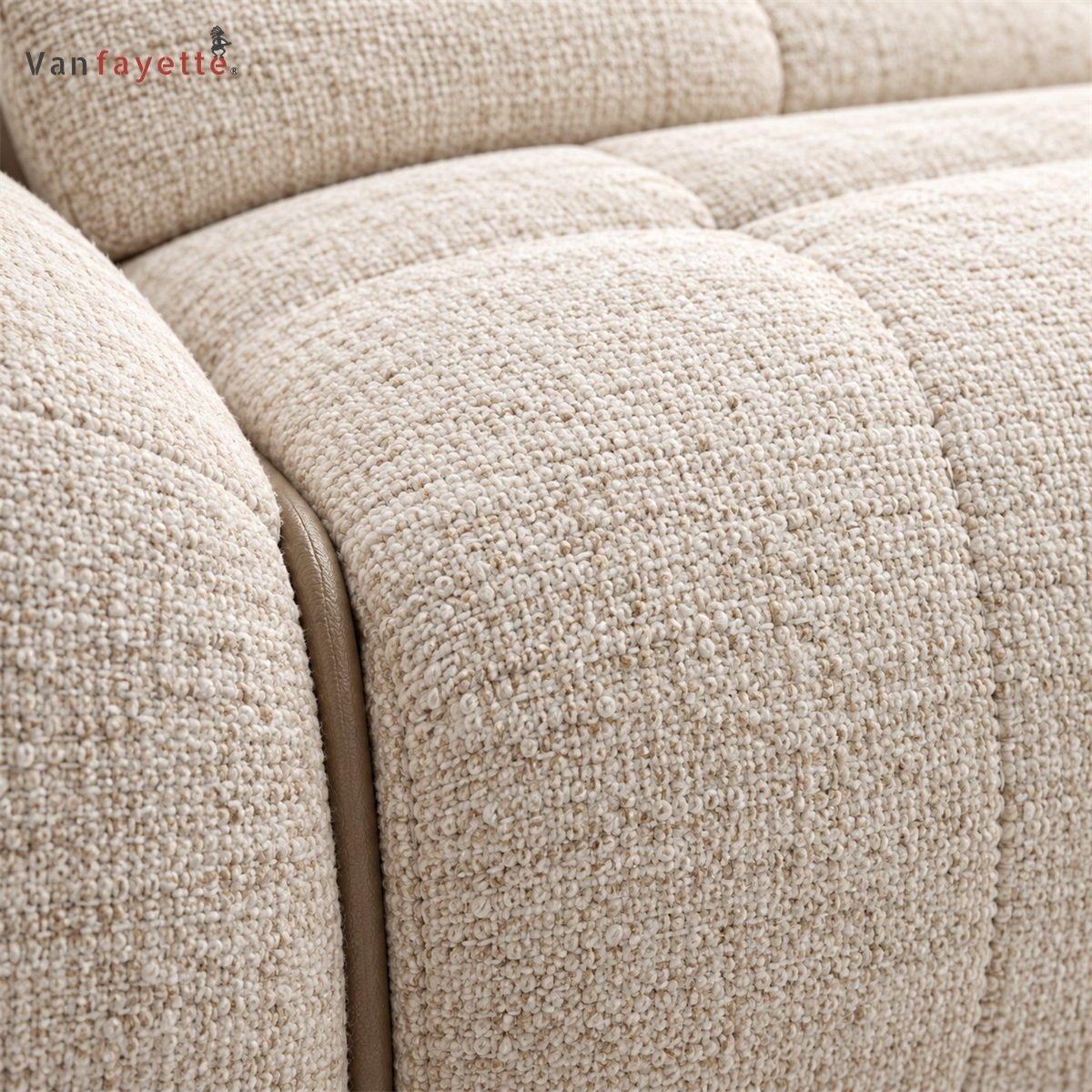 Felix ISF00156 cream cotton-linen upholstery and channel stitching detail
