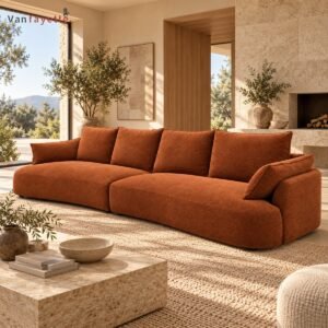Simon ISF00157 burnt orange oversized sofa with wide cushions