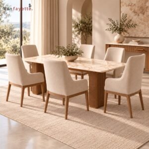 Bennett Handcrafted Solid Wood Dining Chair with Upholstered Seat and Back