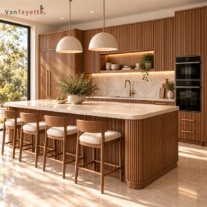 Hugoo Custom Ash Wood Kitchen Cabinet with Tailored Interior Storage