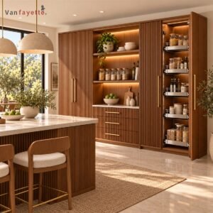 Hugoo Custom Ash Wood Kitchen Storage Cabinet with Configurable Interior