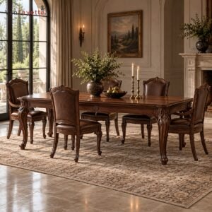 Gothic Black Walnut Dining Table with Joined Solid-Wood Top
