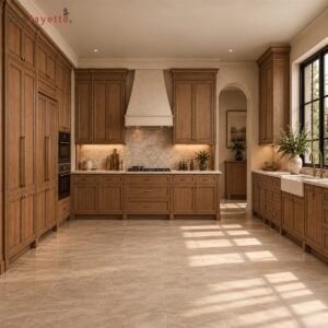 Gothic Black Walnut Kitchen Cabinets with Refined Classical Carving