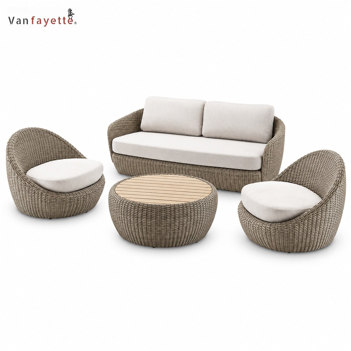 SF26322 woven outdoor lounge set front-right studio view